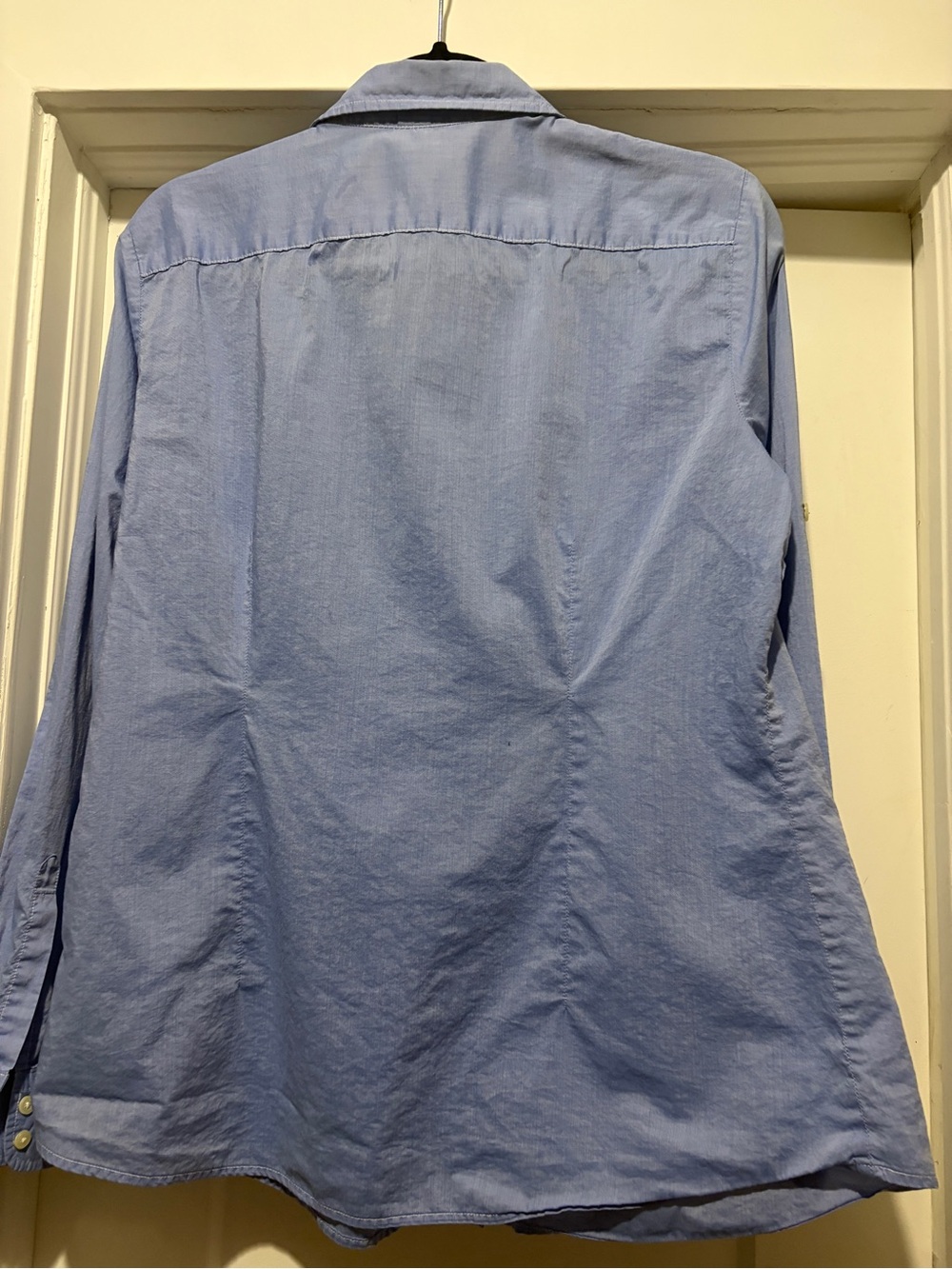 GAP Blue Ruffle-Front Button Down Shirt - Picture 2 of 4
